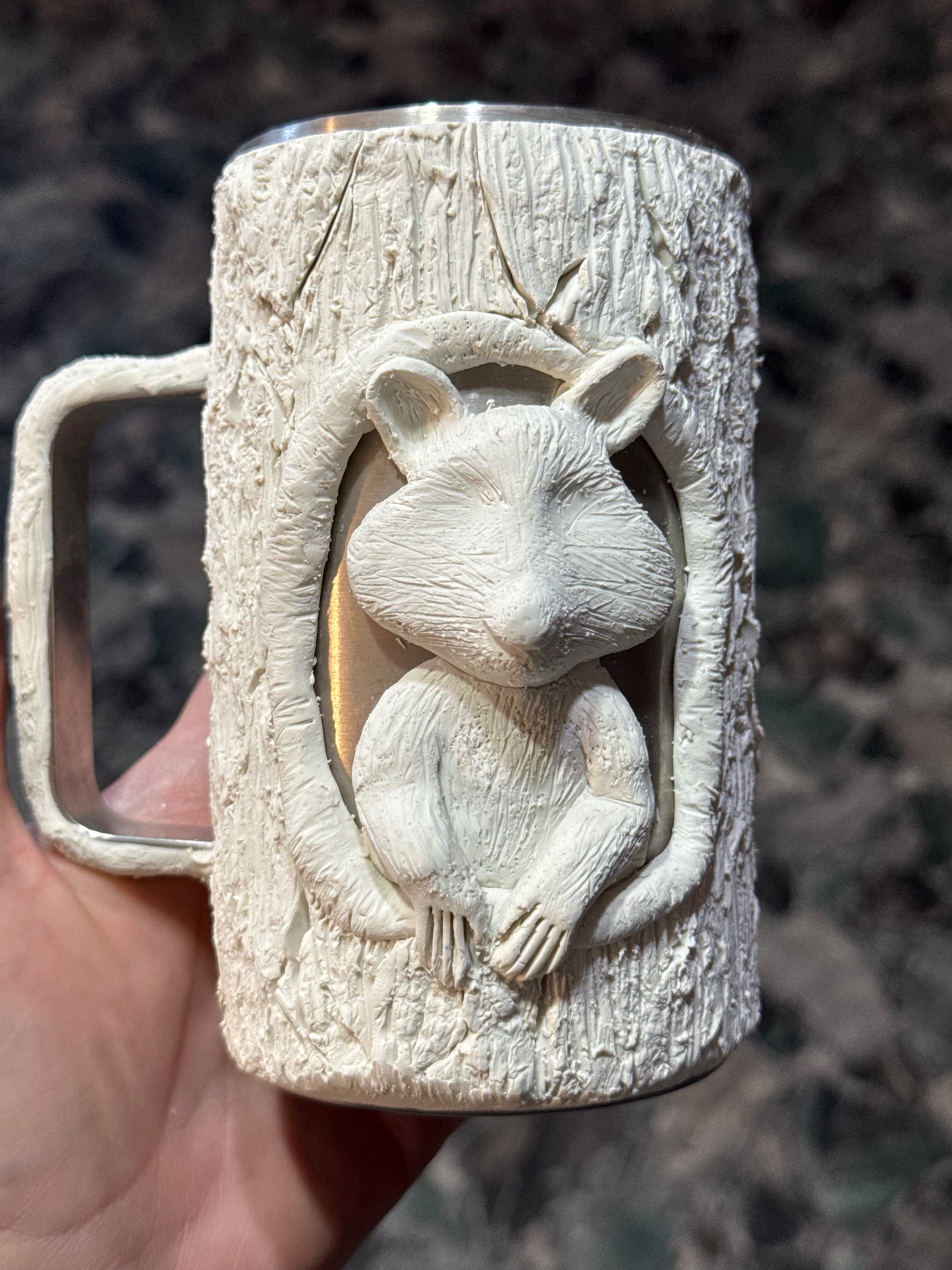 Hand sculpted and painted Mug WAFFLE TICKETS