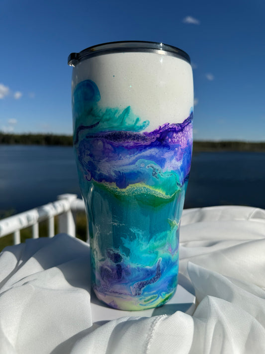 33. 30oz. Marble Cloud modern curve drinking tumbler