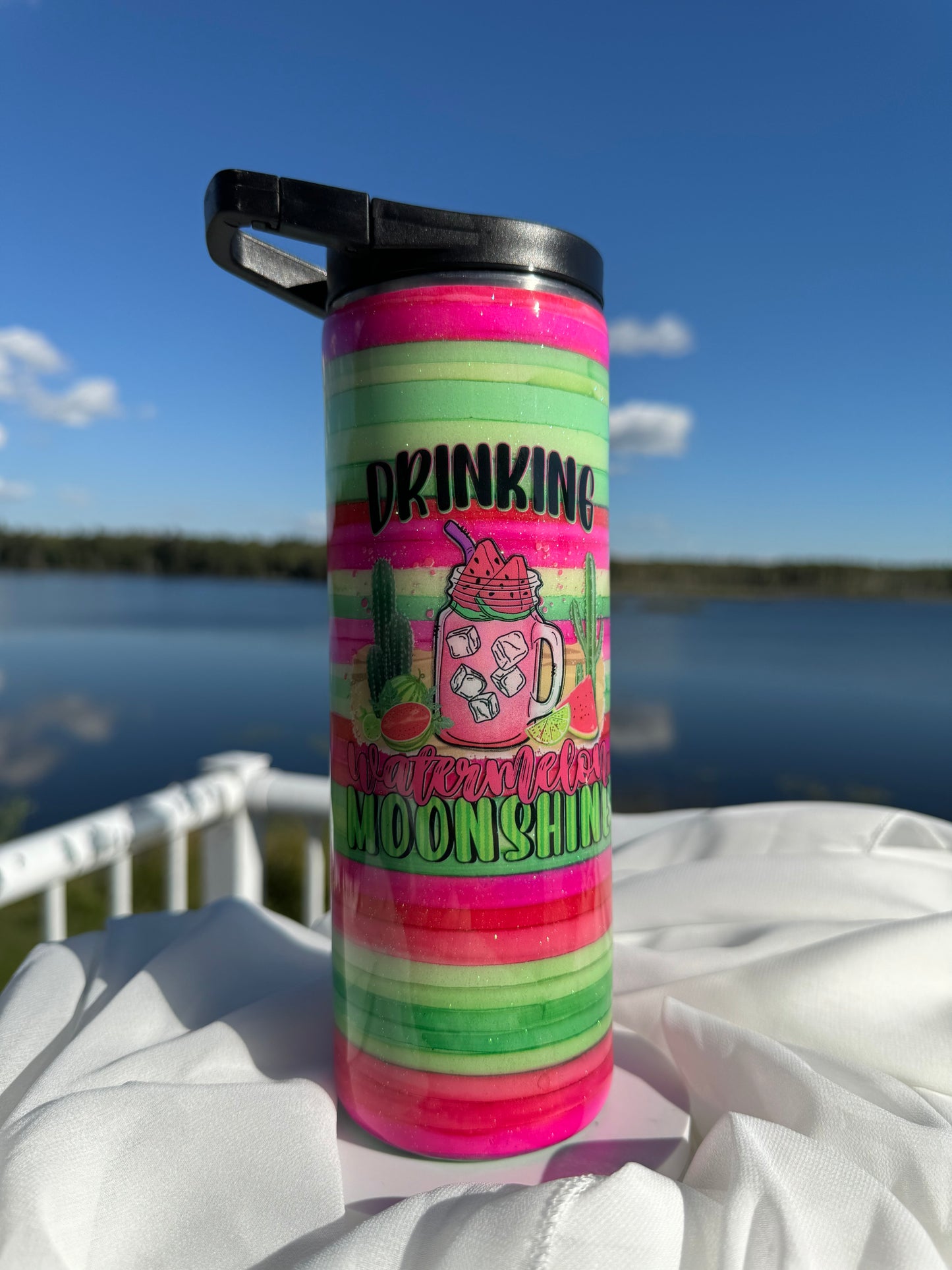 27. 20oz Skinny Duo Watermelon drinking tumbler