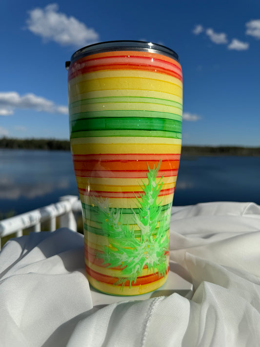 36. 30oz. Rasta Serape modern curve drinking tumbler