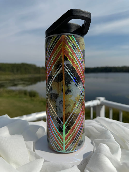 32. 20oz. Skinny Duo Abstract drinking tumbler