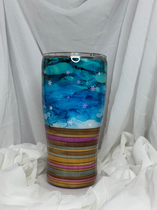 01. 30oz Modern Curve Winter deer serape drinking tumbler
