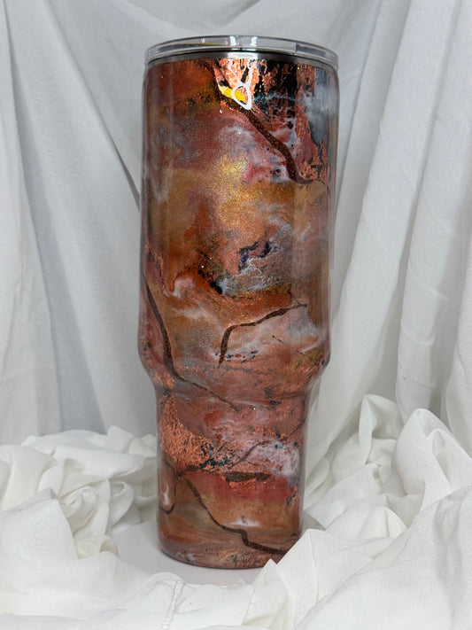 23. 40oz Traveller Copper Snakeskin Ink Drop drinking tumbler