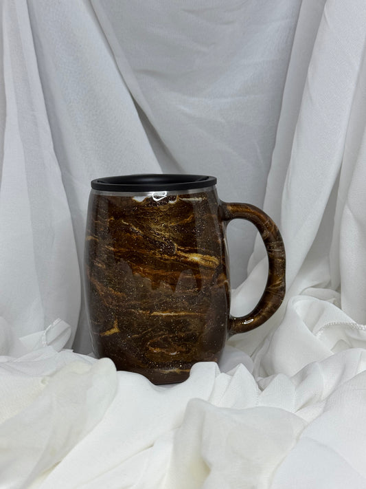 17. 14oz Round Stainless Steel Mug Brown Coffee Gnome