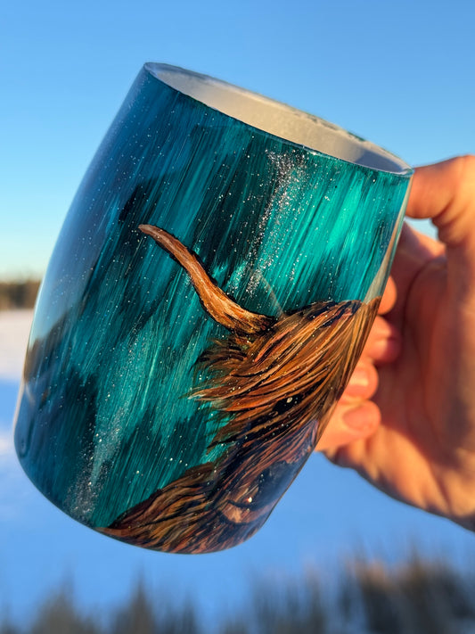 HAND PAINTED Highland coffee mug RAFFLE TICKETS!!!
