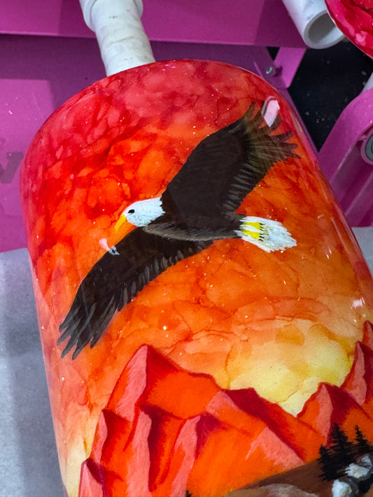 BRETT - Hand Painted scene with eagles