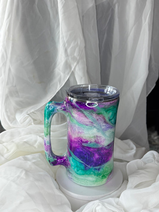 20oz Teal and Purple Beer Mug