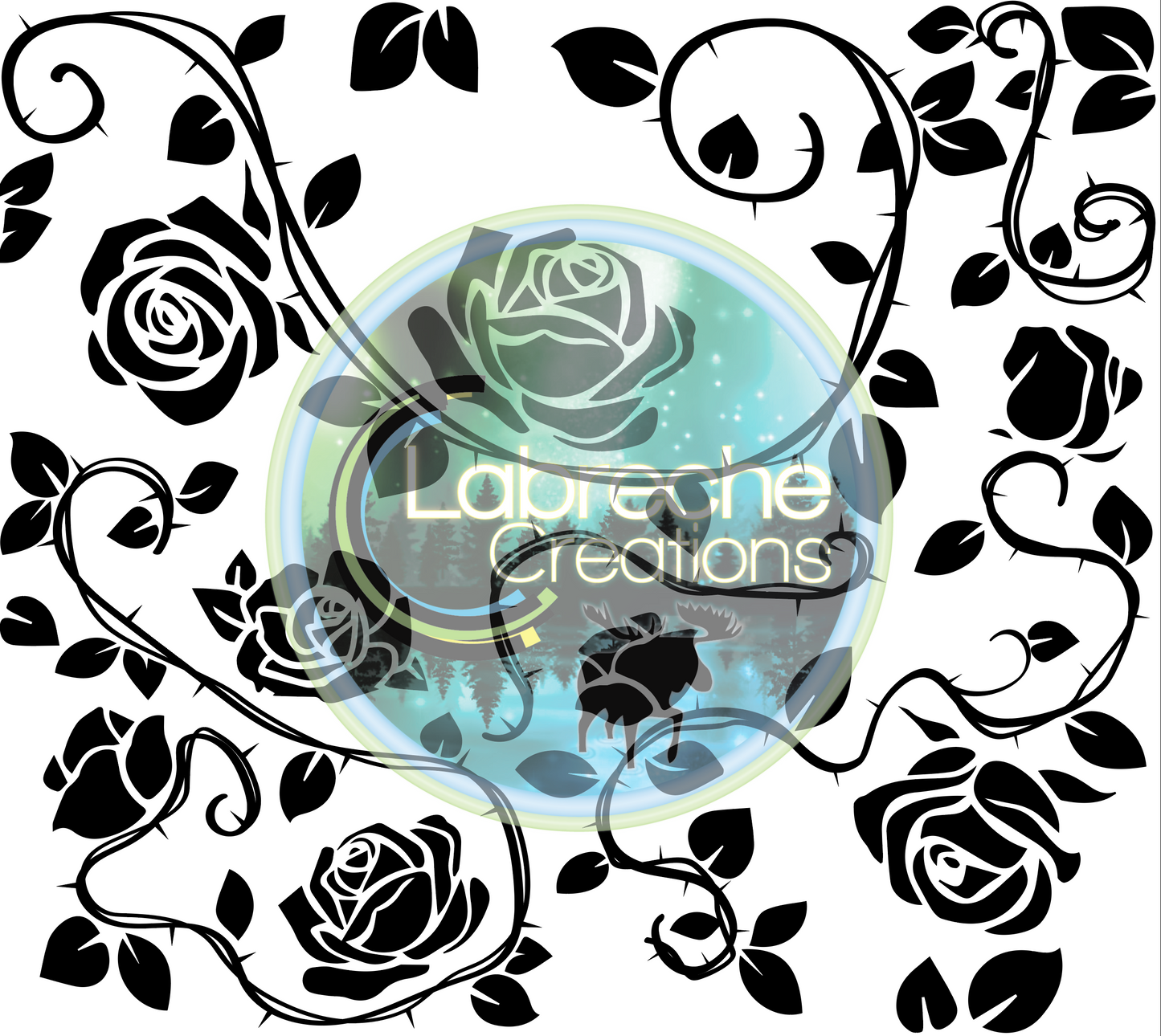 Rose and Thorn Vine Template