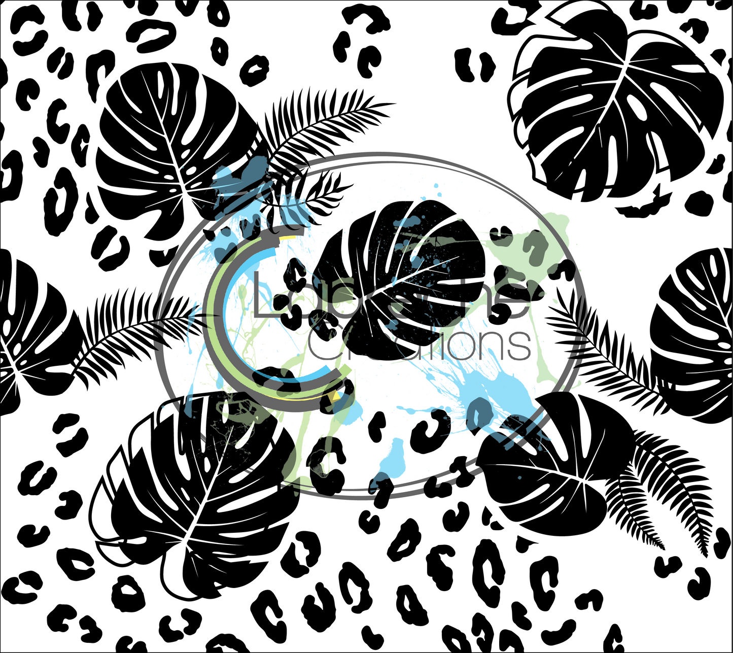 Monstera Leopard Print Template