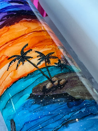 HAND PAINTED ISLAND SCENE WAFFLE TICKETS