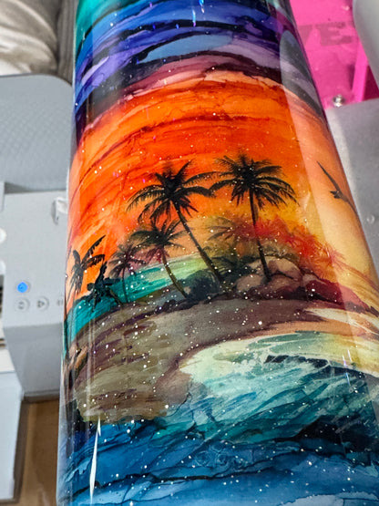 HAND PAINTED ISLAND SCENE WAFFLE TICKETS