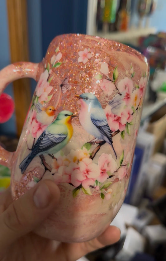 Pink Bird Mug 16oz Coffee Mug