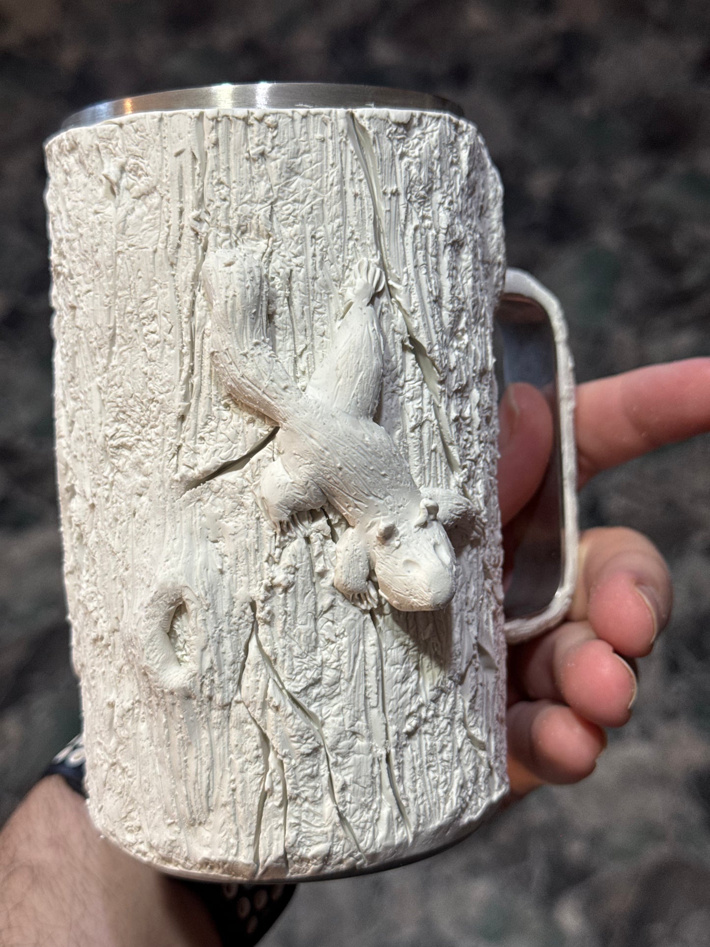 Hand sculpted and painted Mug WAFFLE TICKETS