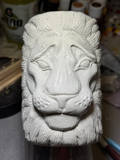 Hand sculpted and HAND PAINTED LION COFFEE MUG WAFFLE TICKETS