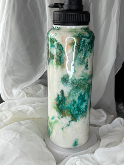 40oz Teal Marble Hydro duo