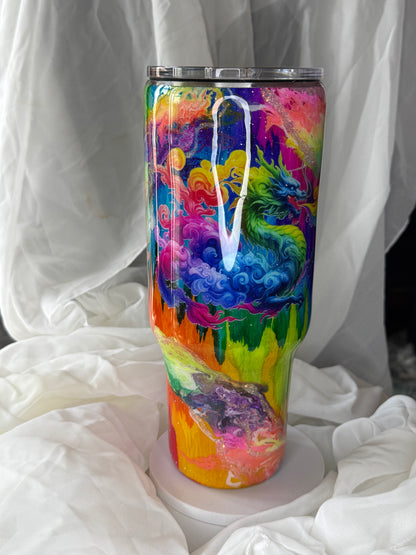 40oz Rainbow Dragon Tumbler