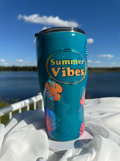 21. 30oz Summer Vibes Peekaboo modern curve drinking tumbler
