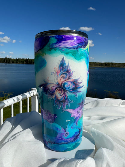 33. 30oz. Marble Cloud modern curve drinking tumbler