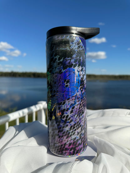 7. 20oz. Skinny Duo Purple Snake drinking tumbler