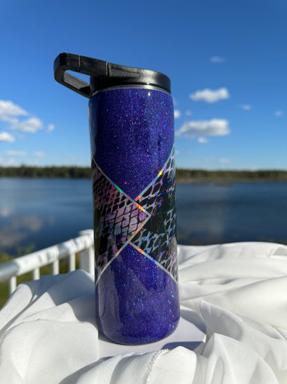 7. 20oz. Skinny Duo Purple Snake drinking tumbler