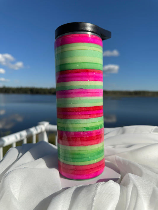 27. 20oz Skinny Duo Watermelon drinking tumbler