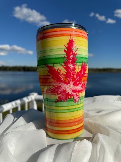 36. 30oz. Rasta Serape modern curve drinking tumbler