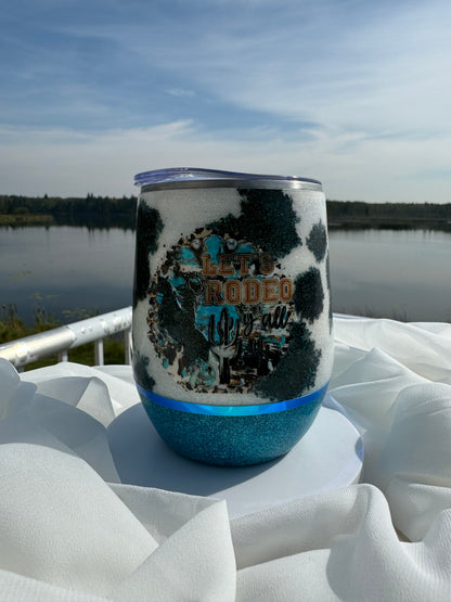 30. 12oz. Cow Print wine tumbler