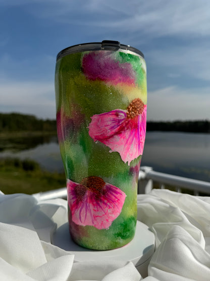28. 30oz. Abstract Garden modern curve drinking tumbler