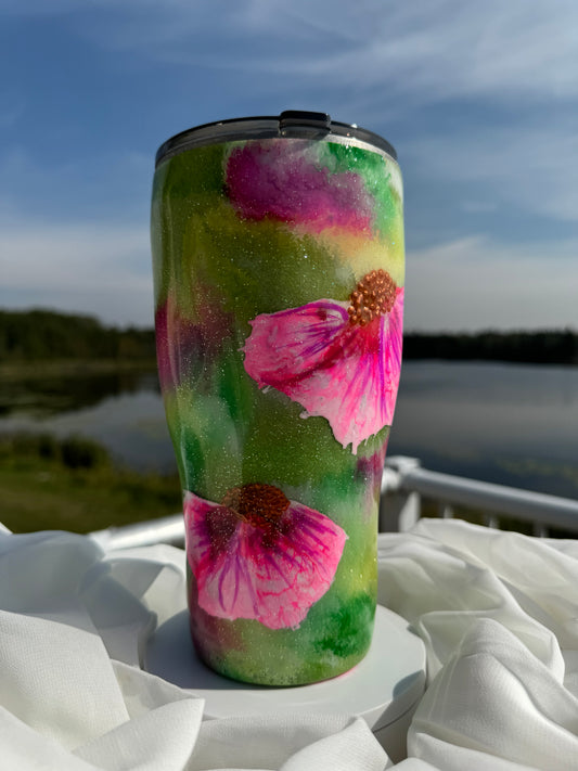 28. 30oz. Abstract Garden modern curve drinking tumbler