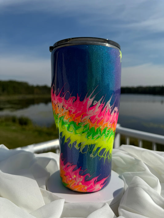 46. 30oz. Neon Stinger modern curve drinking tumbler