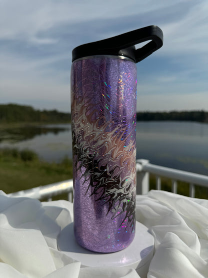 29. 20oz. Skinny Duo Purple Streamer drinking tumbler