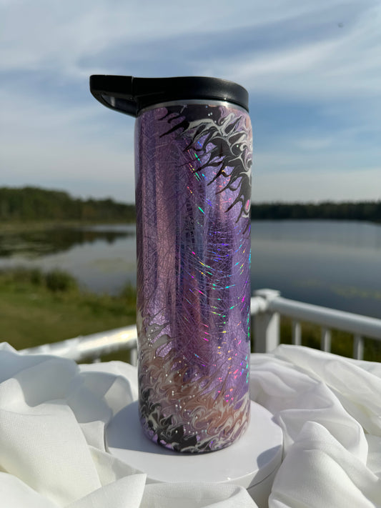 29. 20oz. Skinny Duo Purple Streamer drinking tumbler