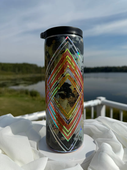 32. 20oz. Skinny Duo Abstract drinking tumbler