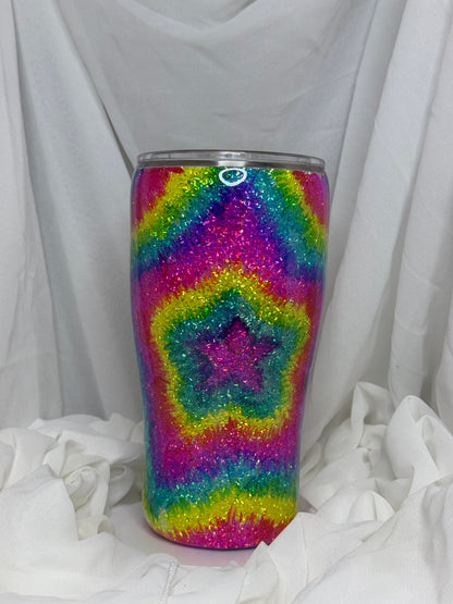 37. 30oz Modern Curve Star TieDye drinking tumbler