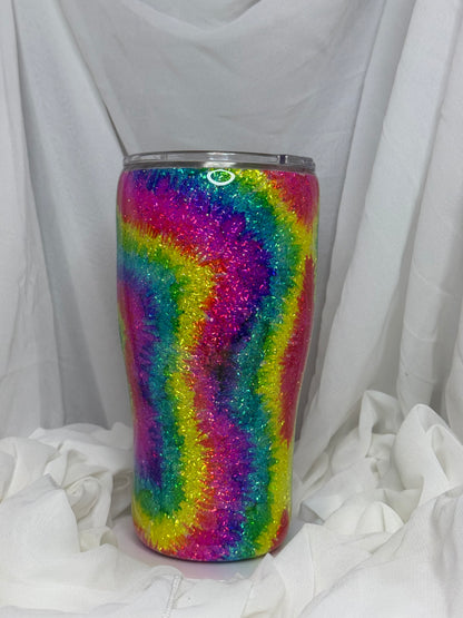 37. 30oz Modern Curve Star TieDye drinking tumbler