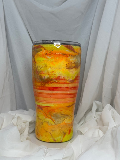 39. 30oz Modern Curve Orange Serape Swirl drinking tumbler