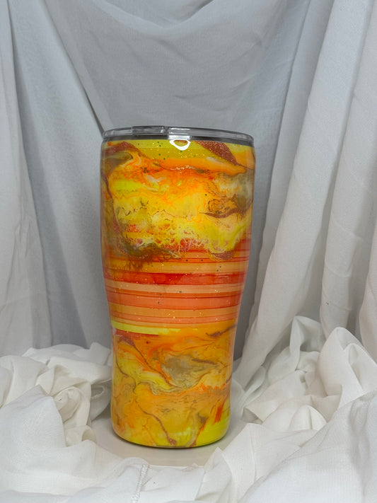 39. 30oz Modern Curve Orange Serape Swirl drinking tumbler