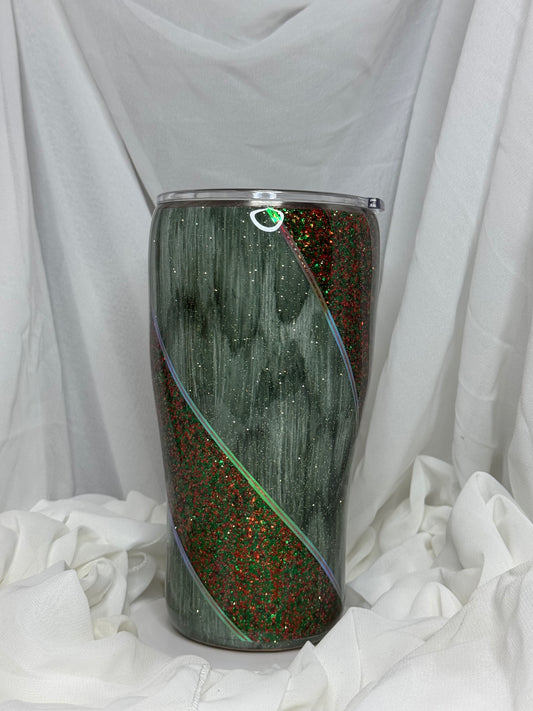 09. 30oz Modern Curve Woodgrain Glitter Twist drinking tumbler