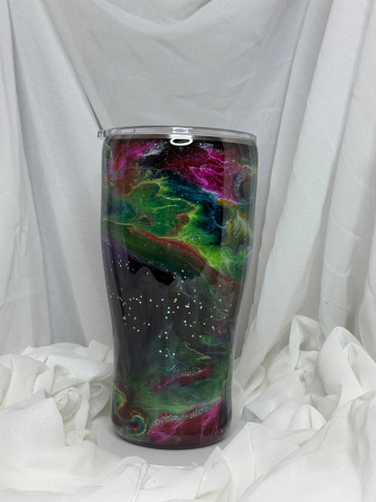 44. 30oz Modern Curve Rainbow Galaxy drinking tumbler