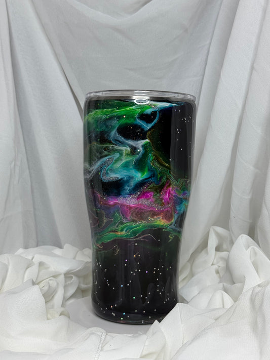 44. 30oz Modern Curve Rainbow Galaxy drinking tumbler