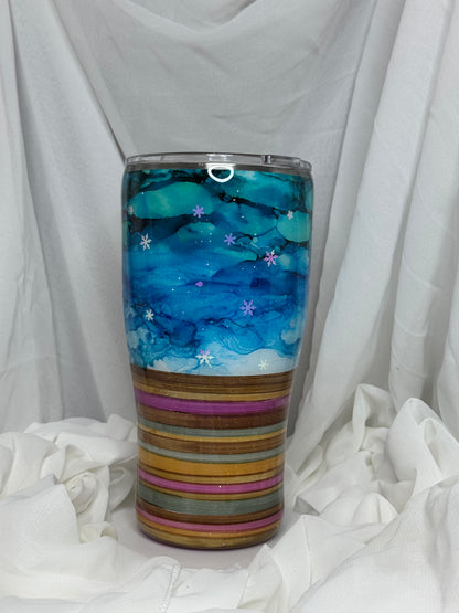 01. 30oz Modern Curve Winter deer serape drinking tumbler