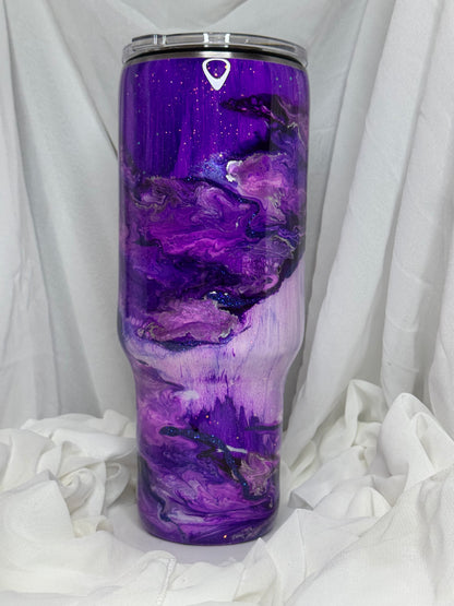 16. 40oz Traveller Purple Twisted Wood drinking tumbler