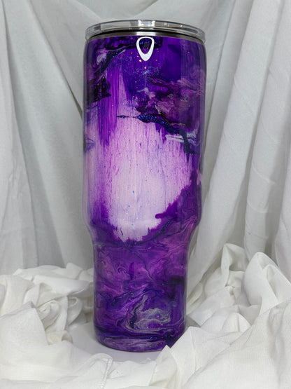 16. 40oz Traveller Purple Twisted Wood drinking tumbler