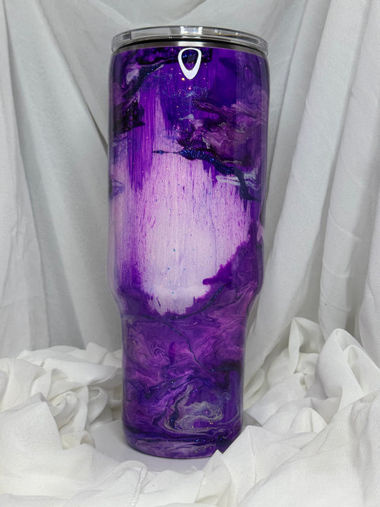 16. 40oz Traveller Purple Twisted Wood drinking tumbler