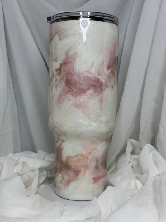 29. 40oz Traveller Pink Marble drinking tumbler
