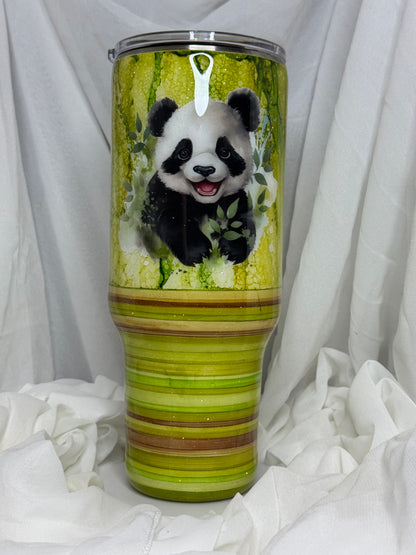 27. 40oz Traveller Bamboo Panda drinking tumbler