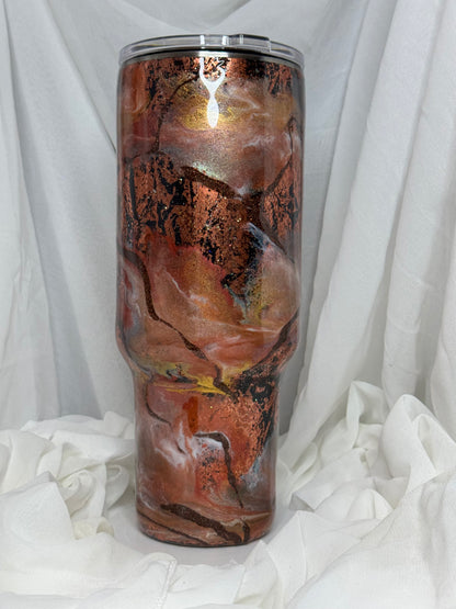 23. 40oz Traveller Copper Snakeskin Ink Drop drinking tumbler