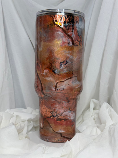 23. 40oz Traveller Copper Snakeskin Ink Drop drinking tumbler