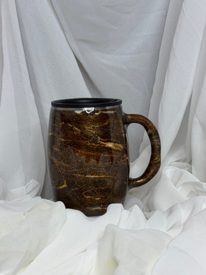 17. 14oz Round Stainless Steel Mug Brown Coffee Gnome