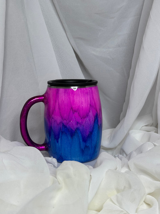 21. 14oz Round Stainless Steel Mug Pink and Blue Bear